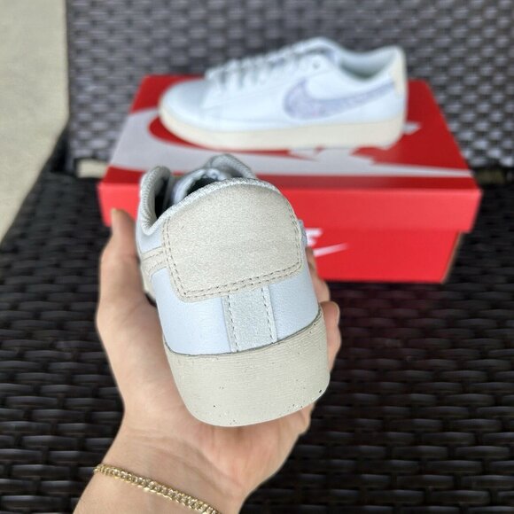 NIKE BLAZER SE LOW RECYCLED WOOL PACK LIGHT ARMORY BLUE Size 6 W - Picture 3 of 6